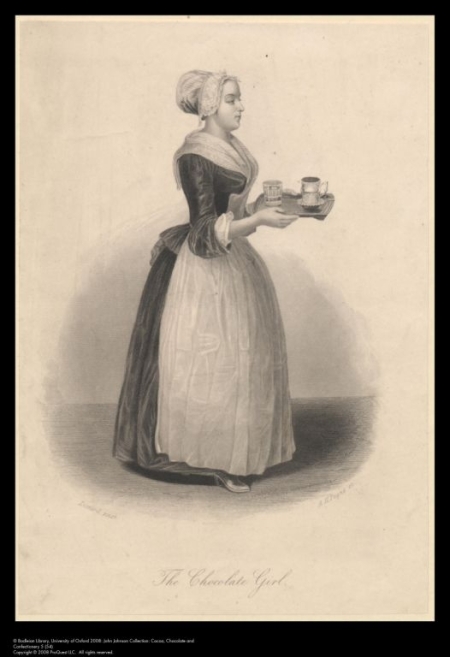 An 1840s engraving of Liotard's Chocolate Girl by A. H. Payne 